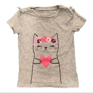 Carter’s Princess Cat with Heart Cinched Sleeve T-shirt